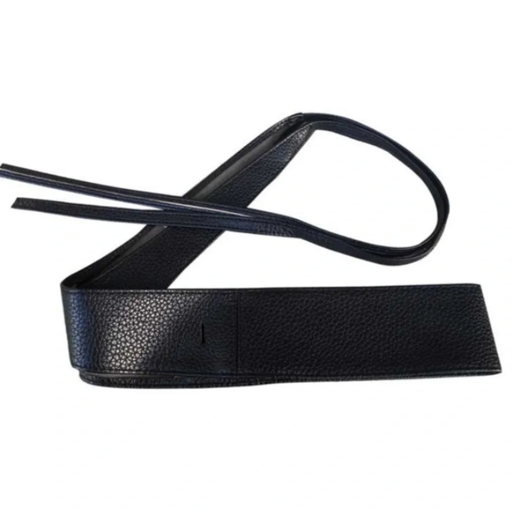 Soft Faux Leather Wide Self Tie Wrap Around Obi Waist Band Boho Dress Belt